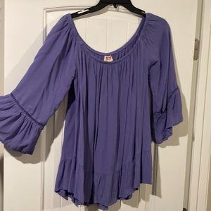 Periwinkle Off-The-Shoulder top